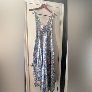 Aakaa Floral Maxi Dress - Blue and Pink